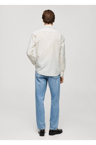 Striped cotton linen regular fit shirt - 4