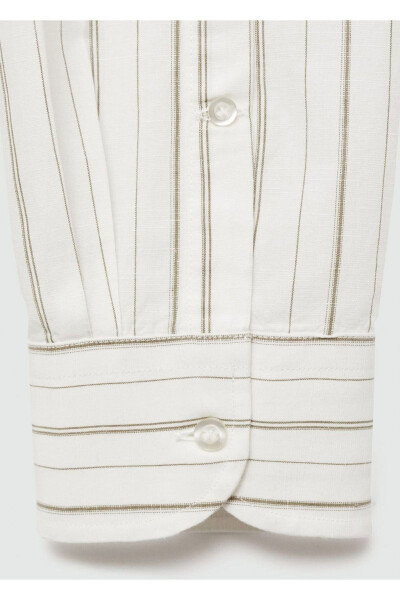 Striped cotton linen regular fit shirt - 6