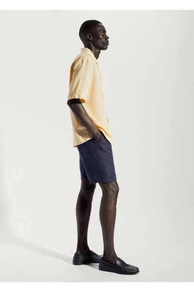 Striped Cotton Linen Shirt - 5