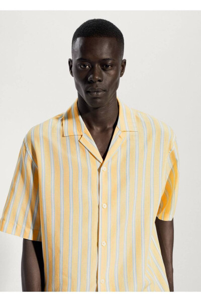 Striped Cotton Linen Shirt - 7