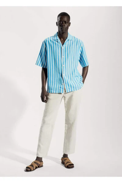 Striped cotton linen shirt - 2