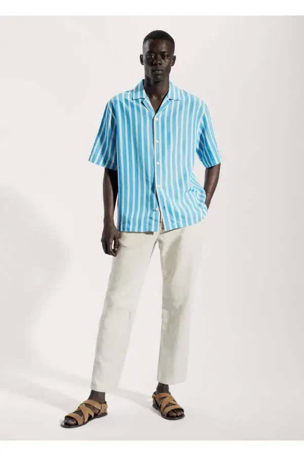 Striped cotton linen shirt - 2