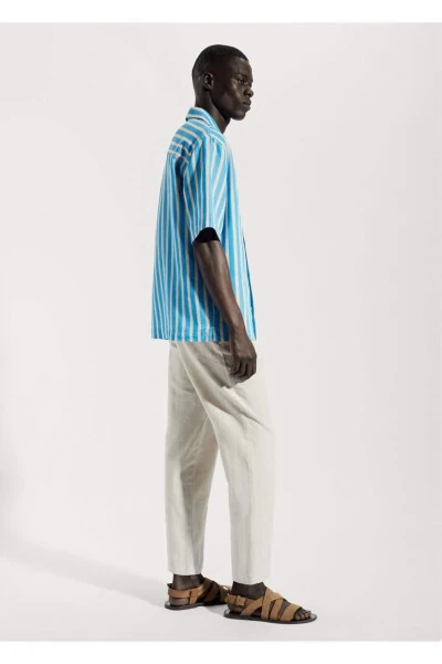 Striped cotton linen shirt - 5