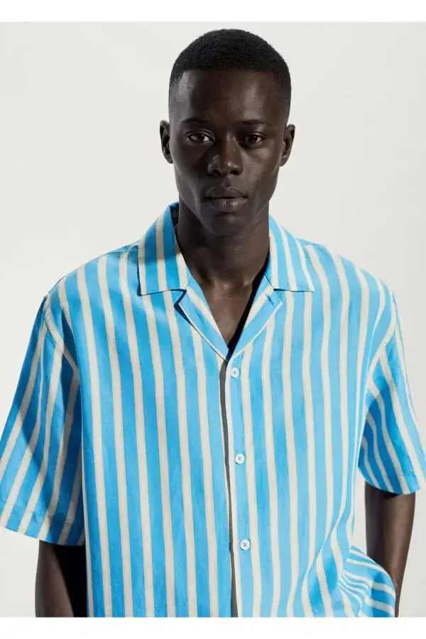 Striped cotton linen shirt - 7