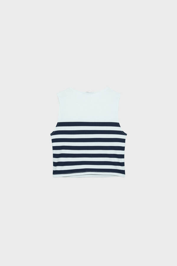 Striped Cotton Sleeveless T-shirt - 13