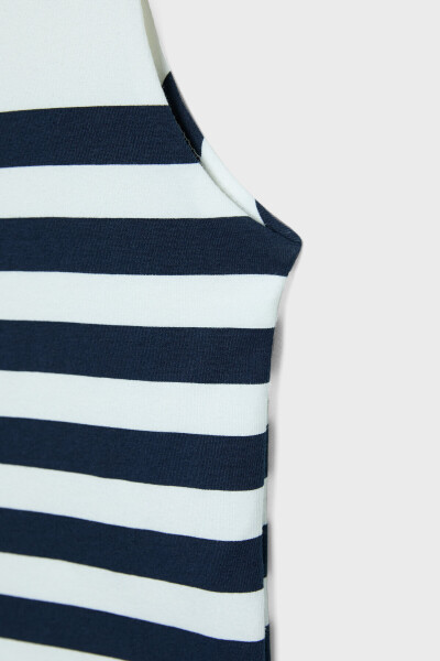 Striped Cotton Sleeveless T-shirt - 14