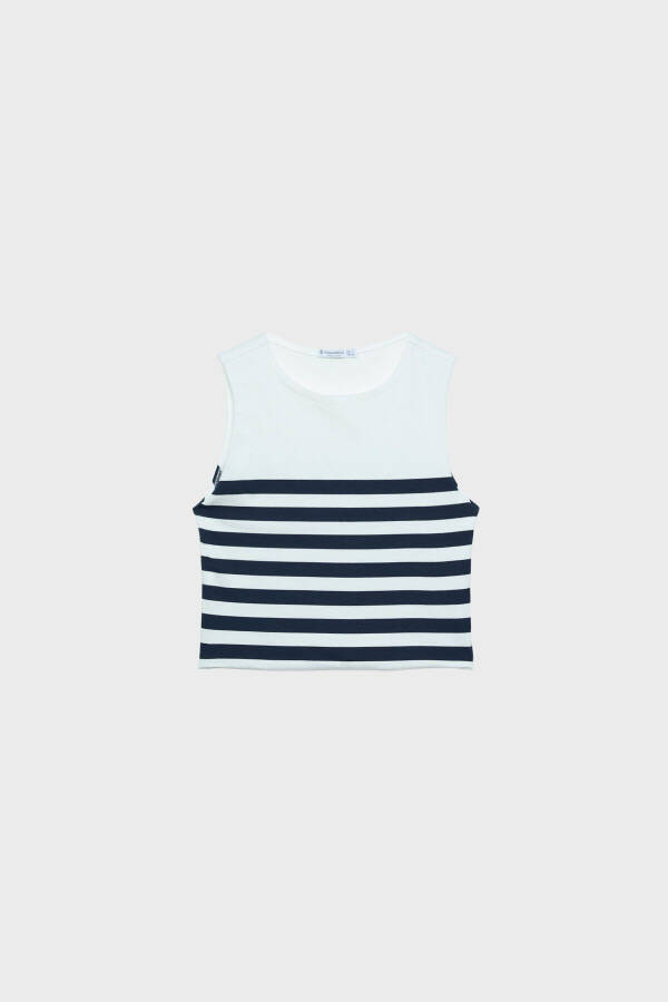 Striped Cotton Sleeveless T-shirt - 5