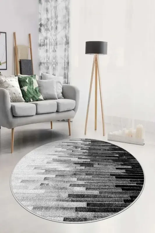 Striped Digital Printing Washable Non-Slip Base Decorative Thin Living Room Carpet Kitchen Carpet and Runner-mix - 1