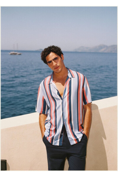 Striped Drape Shirt - 7