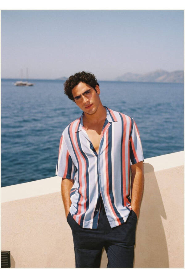 Striped Drape Shirt - 7