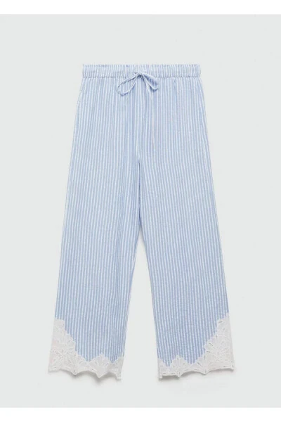 Striped Embroidered Trousers - 3