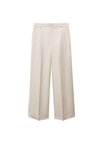 Striped fabric trousers - 8