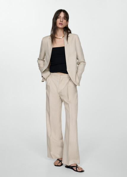 Striped fabric trousers - 3