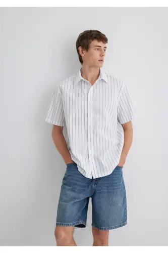 Striped Grey Shirt Regular Fit - 1