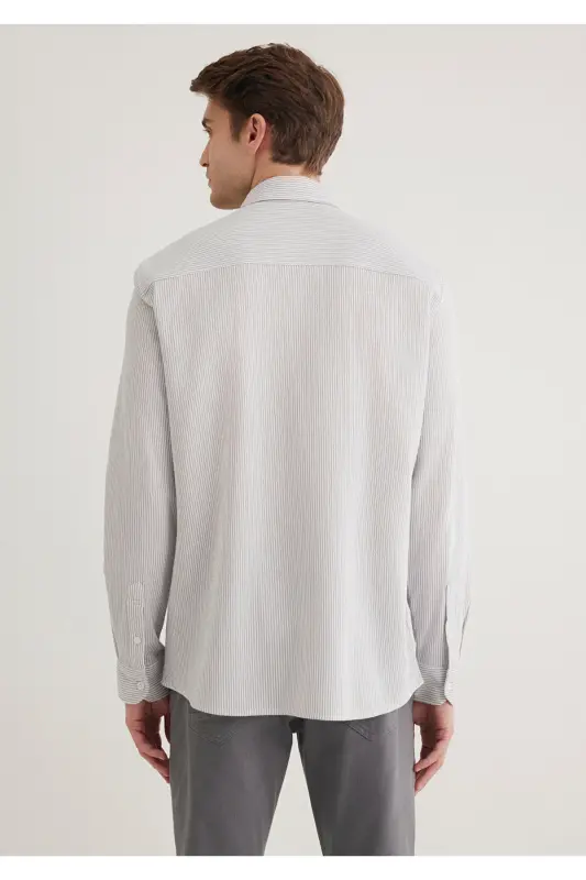 Striped Grey Shirt Slim Fit 0211402-82 - 4