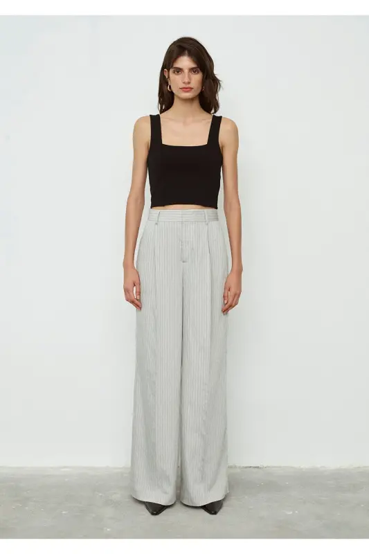 Striped Grey Trousers 1010780-87977 - 2
