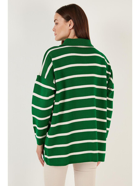 Striped Half-Zip Oversized Knit Sweater 4616080 - 5