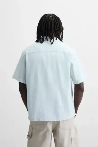 STRIPED JACQUARD SHIRT-Light blue - 3