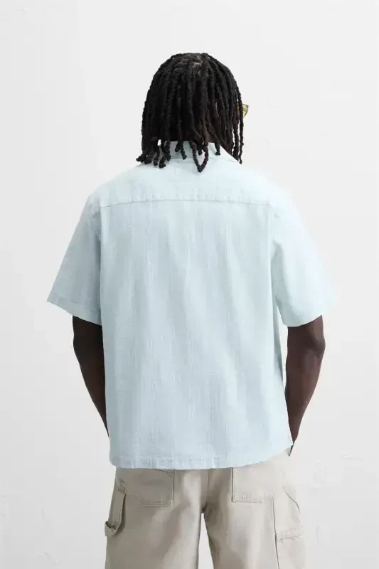 STRIPED JACQUARD SHIRT-Light blue - 3