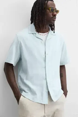 STRIPED JACQUARD SHIRT-Light blue - 6