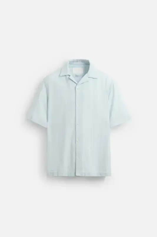 STRIPED JACQUARD SHIRT-Light blue - 7