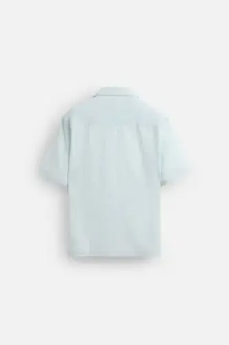 STRIPED JACQUARD SHIRT-Light blue - 8