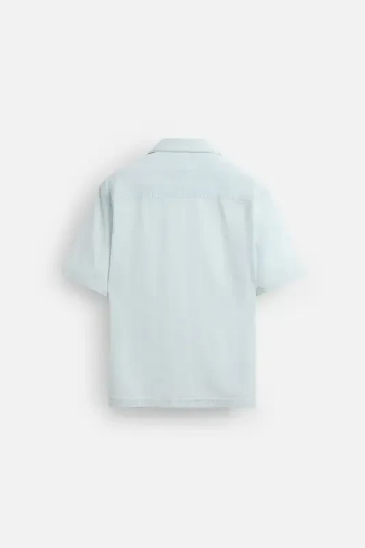 STRIPED JACQUARD SHIRT-Light blue - 8