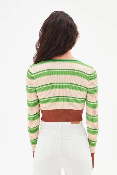 Striped Knit Cardigan - 5