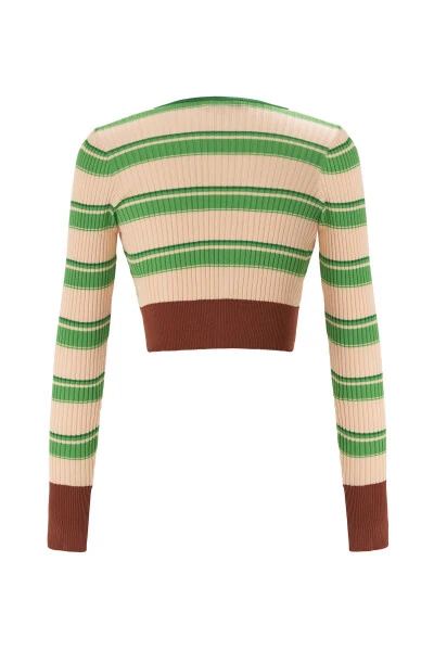 Striped Knit Cardigan - 7