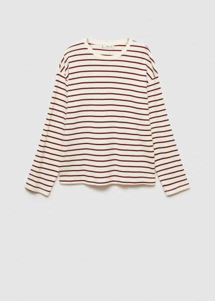 Striped knit sweatshirt - Burgundy. - 7