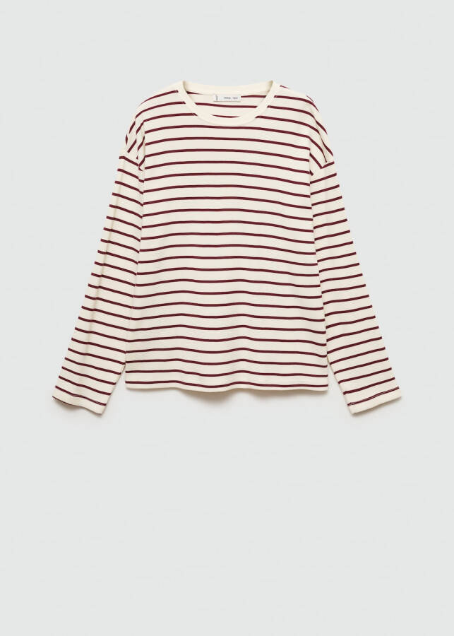 Striped knit sweatshirt - Burgundy. - 7