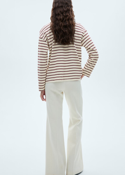 Striped knit sweatshirt - Burgundy. - 13