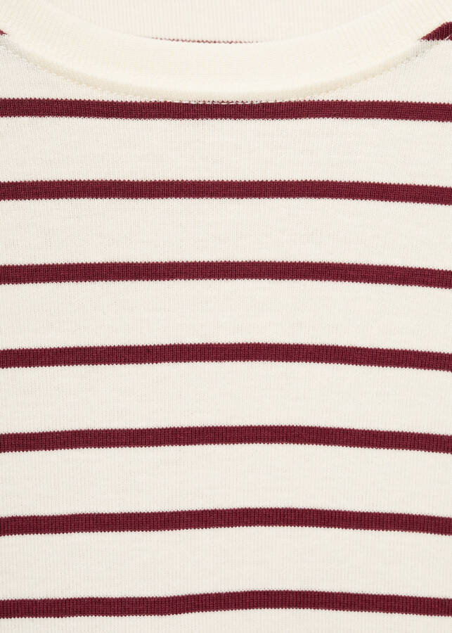 Striped knit sweatshirt - Burgundy. - 14