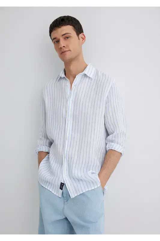 Striped Linen Shirt Regular Fit - 1