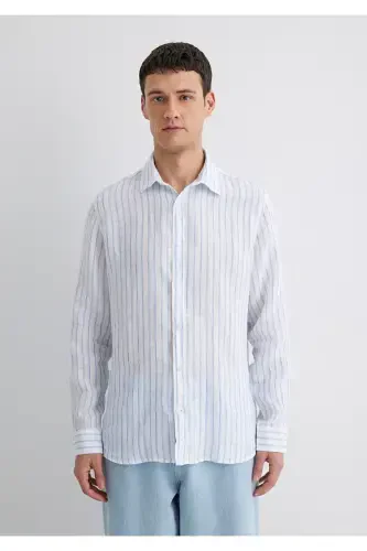 Striped Linen Shirt Regular Fit - 4