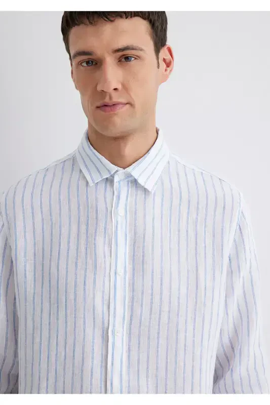 Striped Linen Shirt Regular Fit - 6