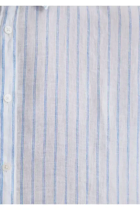 Striped Linen Shirt Regular Fit - 7