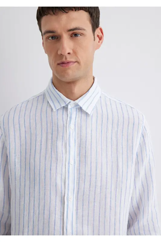 Striped Linen Shirt Regular Fit - 6