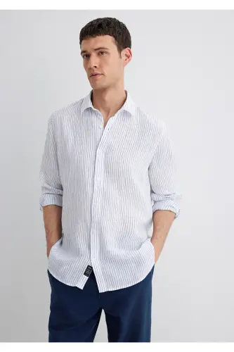Striped Linen Shirt Standard 0211634-90795 - 1