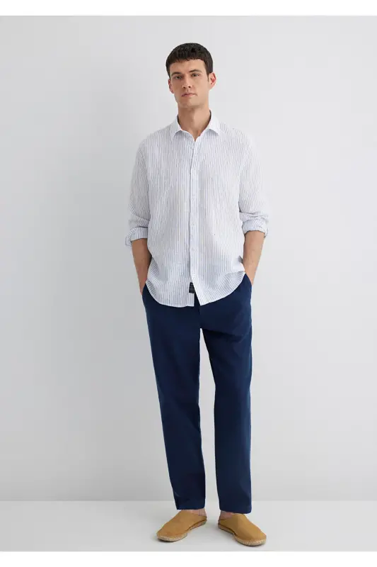 Striped Linen Shirt Standard 0211634-90795 - 2