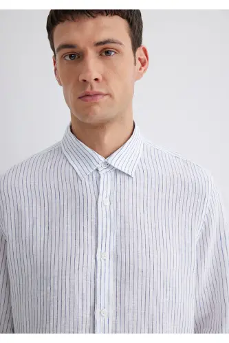 Striped Linen Shirt Standard 0211634-90795 - 5