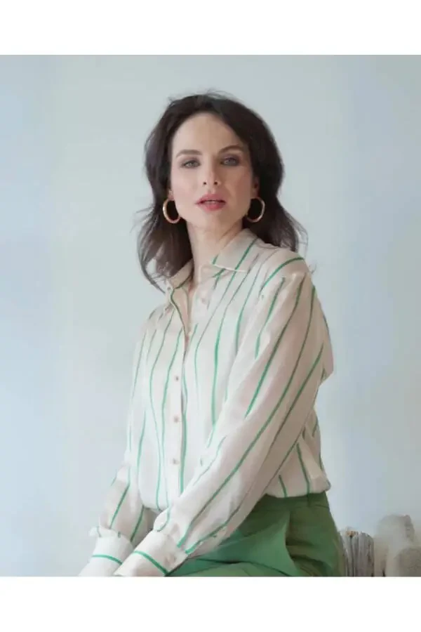 Striped Long Sleeve Green Shirt 39662 - 3