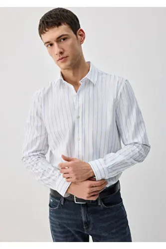 Striped Long Sleeve Men's Shirt M0211426-70840 - 1
