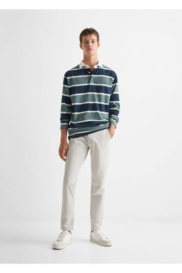 Striped long sleeve polo shirt - 2