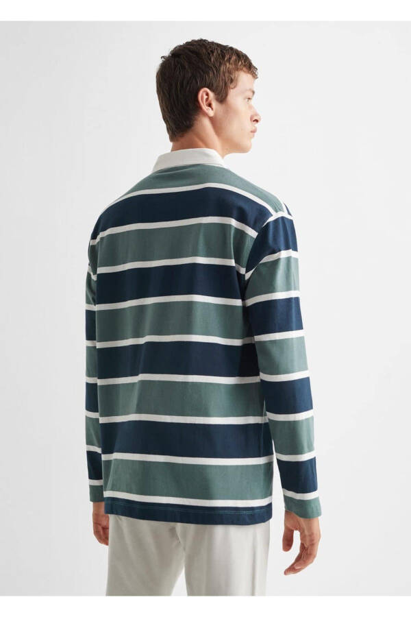 Striped long sleeve polo shirt - 4