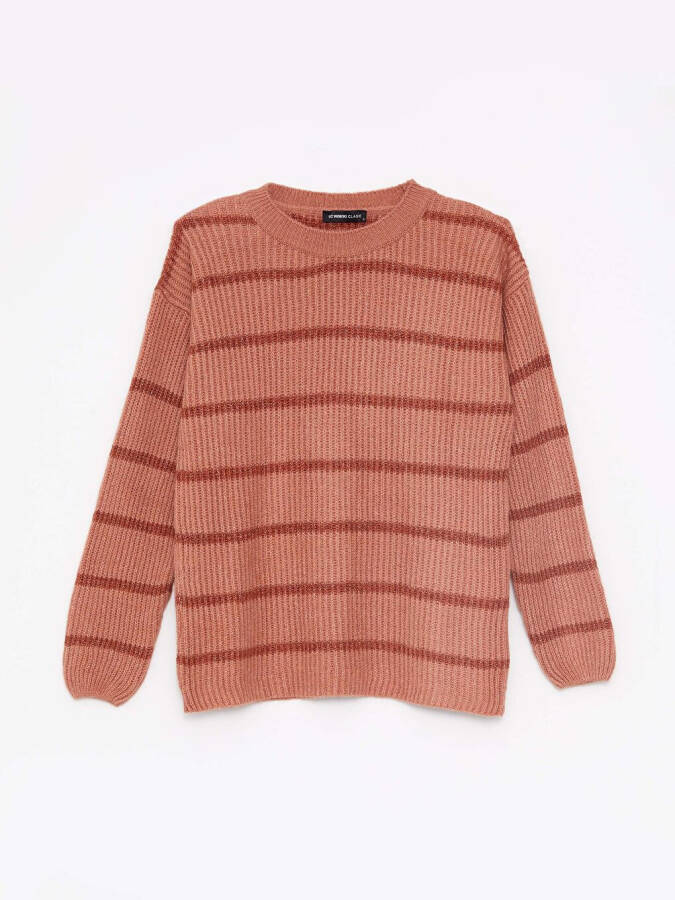 Striped Long Sleeve Women's Turtleneck Knit Sweater - 15