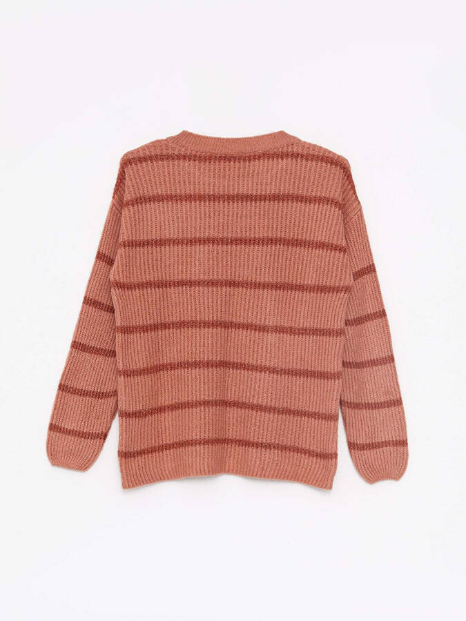 Striped Long Sleeve Women's Turtleneck Knit Sweater - 16