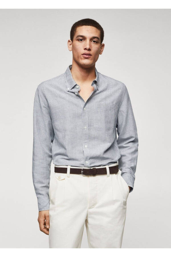 Striped Loose Shirt - 1