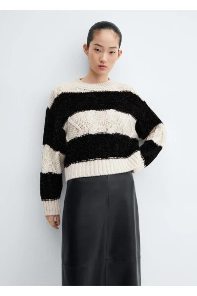 Striped Lurex Sweater - MANGO
