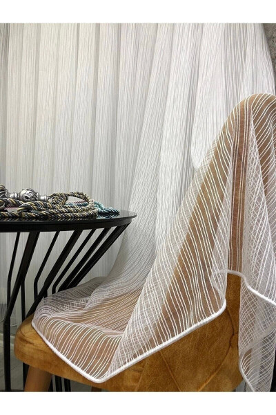 Striped Pleated 1/3 Voile Curtain - 4